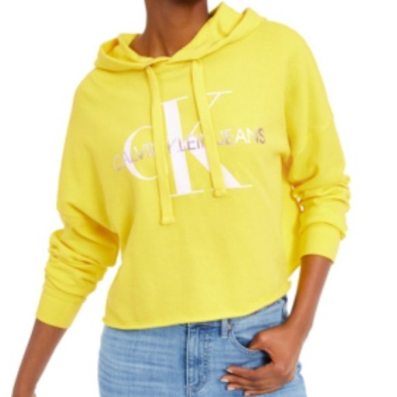 yellow calvin klein hoodie